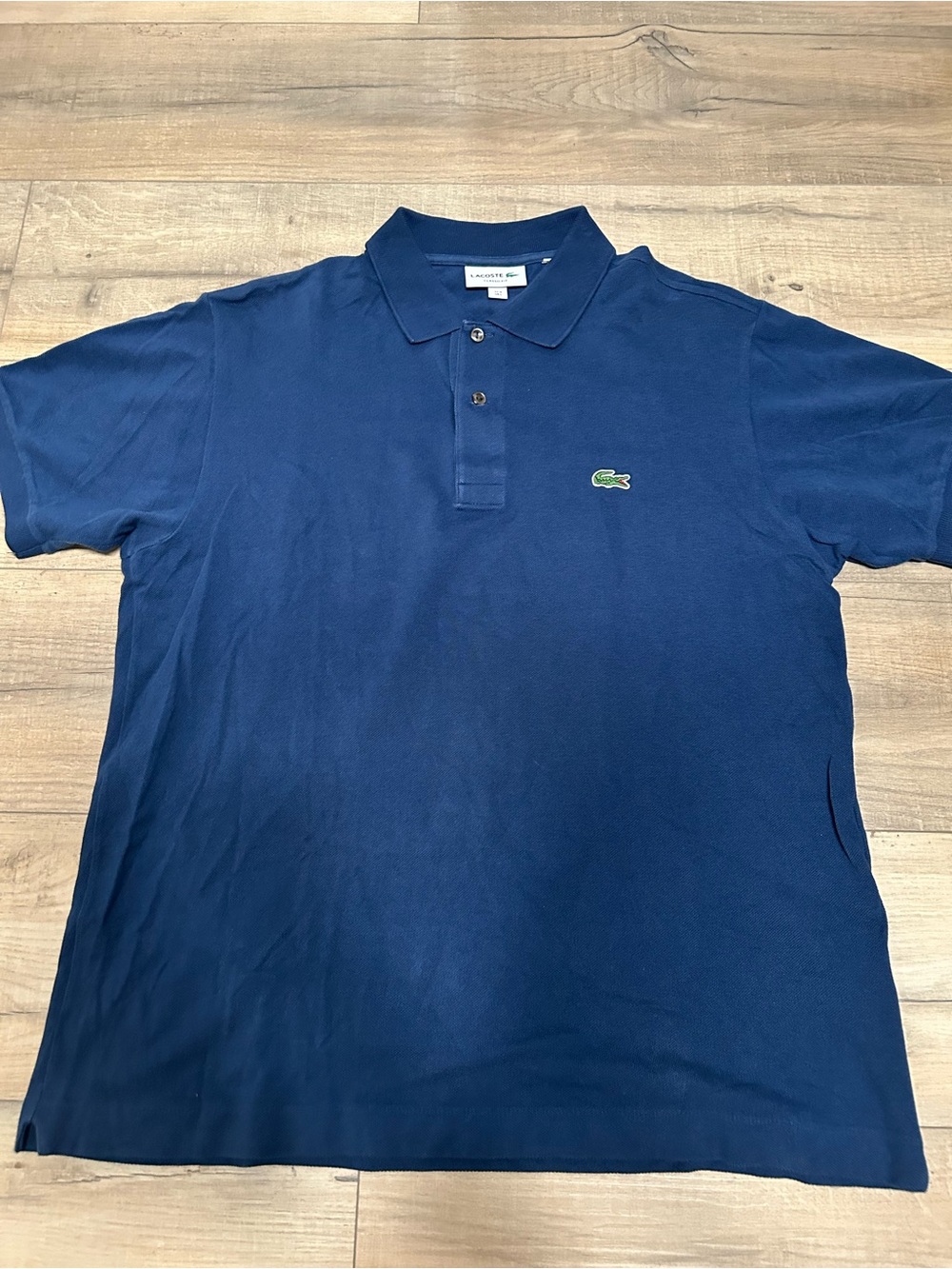 Lacoste Navy Blue Polo Shirt with Green Crocodile Logo